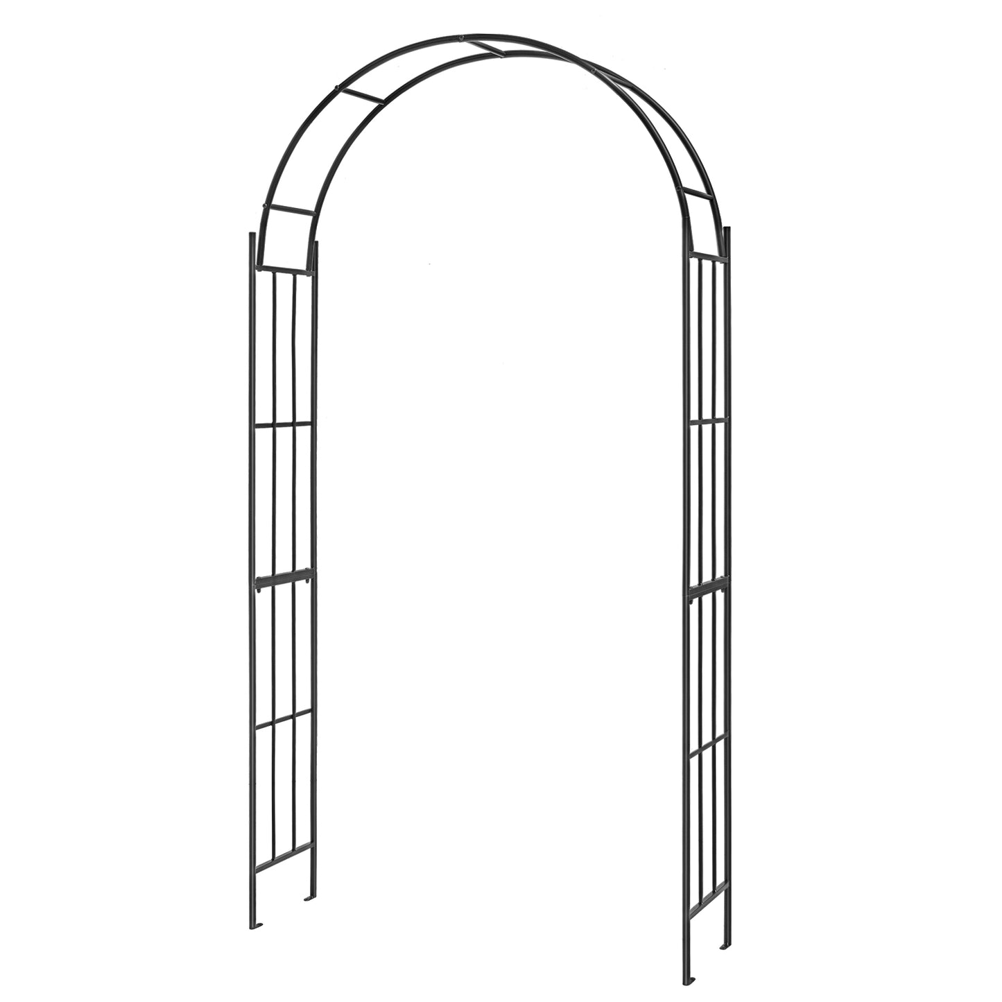 7.5 Feet Metal Garden Arch for Climbing Plants and Outdoor Garden Decor-Black