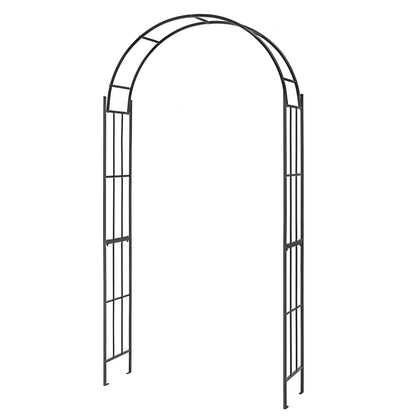 7.5 Feet Metal Garden Arch for Climbing Plants and Outdoor Garden Decor-Black