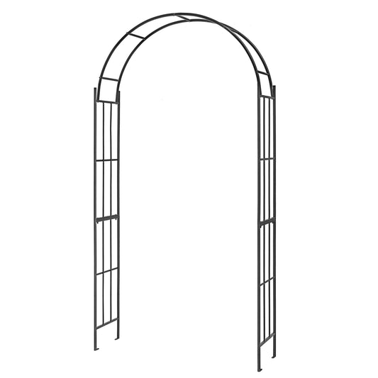 7.5 Feet Metal Garden Arch for Climbing Plants and Outdoor Garden Decor-Black