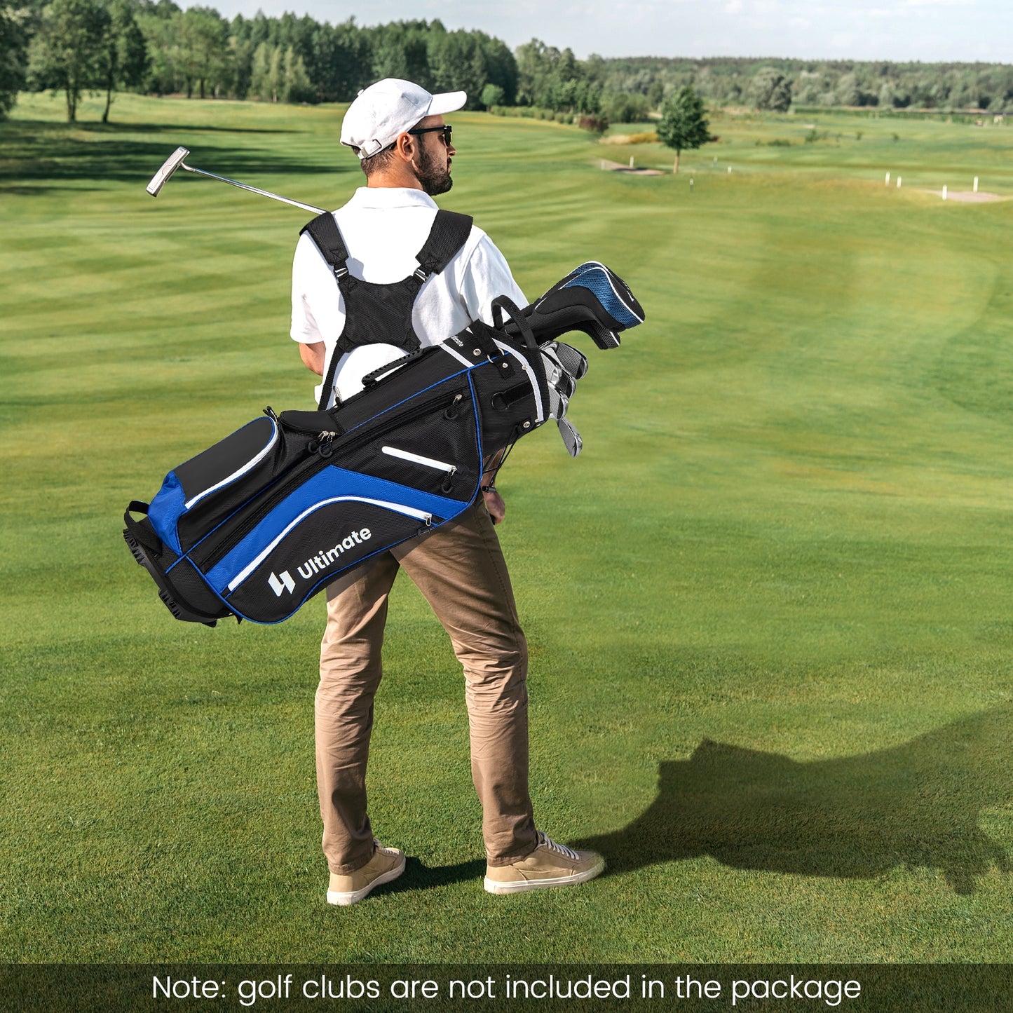 Lightweight Golf Stand Bag with 14 Way Top Dividers and 6 Pockets-Blue