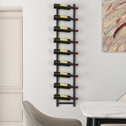 Rust-proof wall-mounted wine rack by Wilsons Home Store, holds 6 or 9 bottles, ideal for kitchen organization and wine storage.