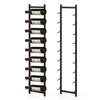 Rust-proof wall-mounted wine rack by Wilsons Home Store for 6 or 9 bottles, ideal for kitchen organization and wine storage.