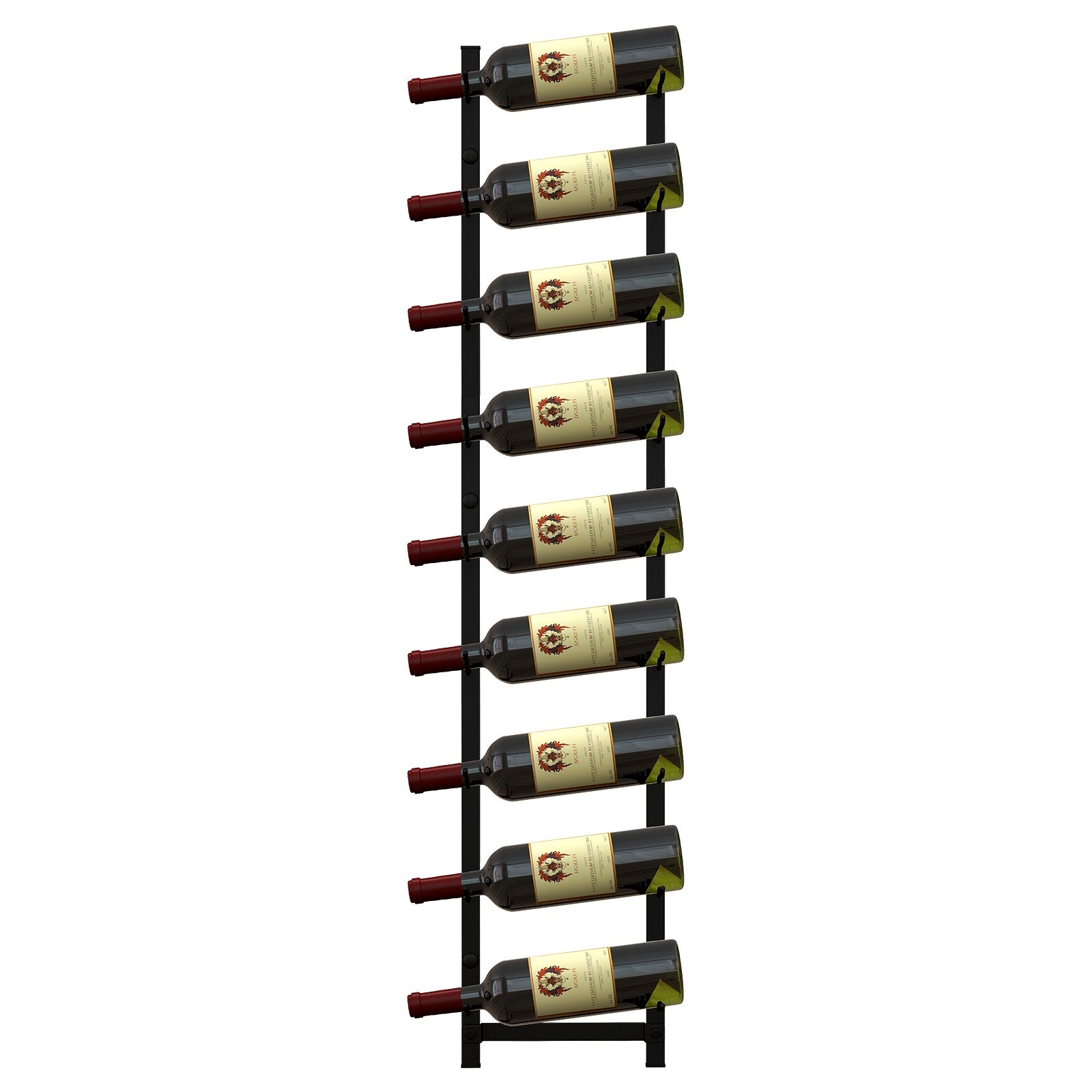 Rust-proof wall-mounted wine rack by Wilsons Home Store, holds 6 or 9 bottles, ideal for kitchen wine storage and organization.