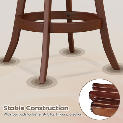 Set of 2 24/30 Inch Swivel Bar Stools with Footrest-30 inches