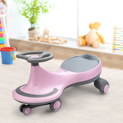 Wiggle Car Ride-on Toy with Flashing Wheels-Blue