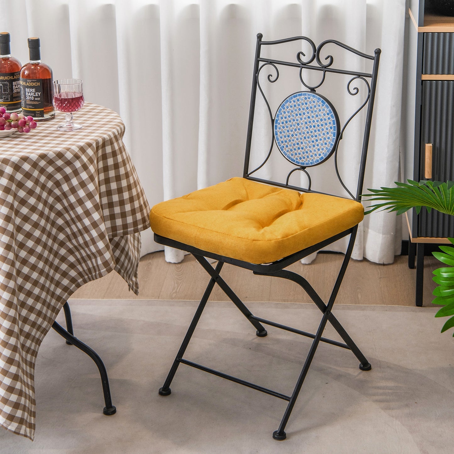 4 Pack 17.5 x 17 Inch U-Shaped Chair Pads with Polyester Cover-Gray