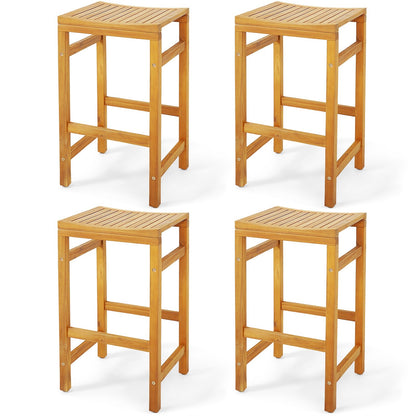 30-Inch Height Bar Chair with Saddle Shaped Seat and Sturdy Footrest-Set of 2