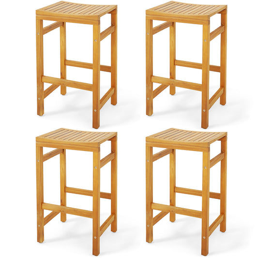 30-Inch Height Bar Chair with Saddle Shaped Seat and Sturdy Footrest-Set of 4
