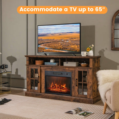 Fireplace TV Stand with 1400W Electric Fireplace-Black