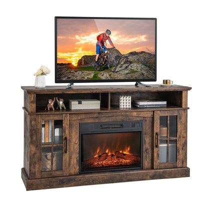 Fireplace TV Stand with 1400W Electric Fireplace-Black
