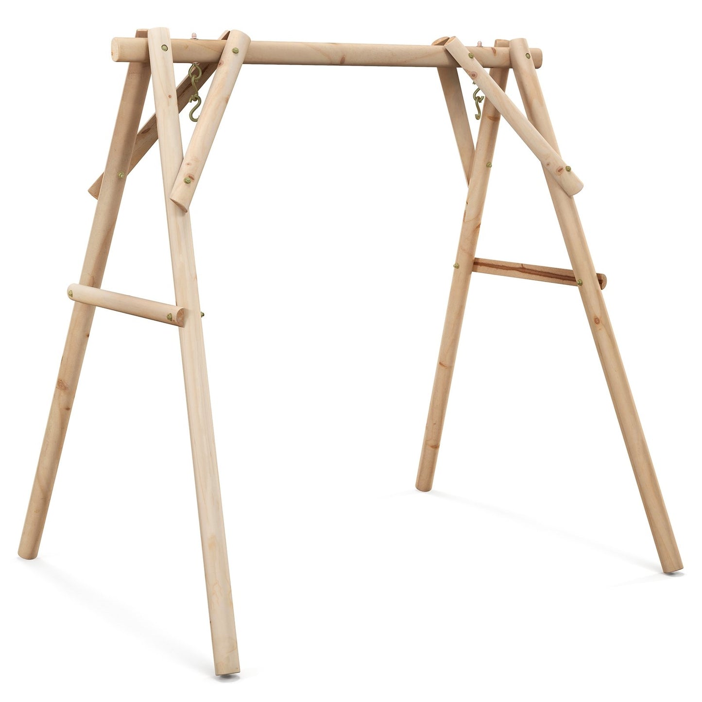 Heavy Duty Wooden Swing Frame with Reinforced Bars