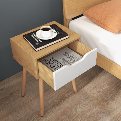 Modern Wilsons Home Store nightstand with a sleek design and storage drawer, suitable for bedroom or living room use.