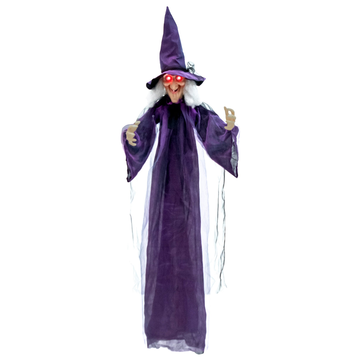Hanging Halloween decoration with pre-recorded phrases, spooky design for holiday decor, by Direct by Wilsons Home Store.