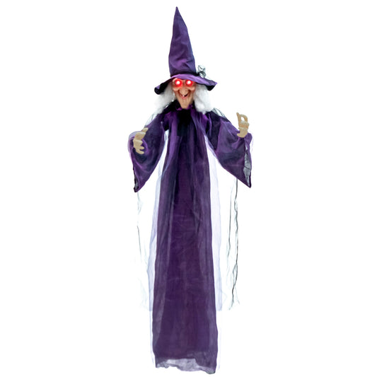 Hanging Halloween decoration with pre-recorded phrases, spooky design for holiday decor, by Direct by Wilsons Home Store.