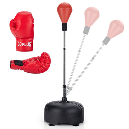 Adjustable Freestanding Punching Bag with Boxing Gloves for Adults and Kids