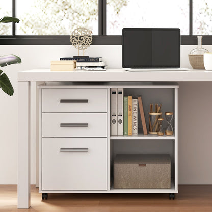 3-Drawer Mobile Lateral File Cabinet Printer Stand-Black