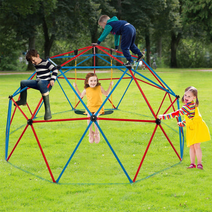 10 Feet Dome Climber with Swing and 800 Lbs Load Capacity-Green