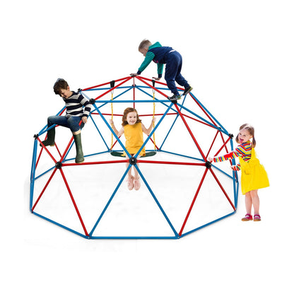 10 Feet Dome Climber with Swing and 800 Lbs Load Capacity-Green
