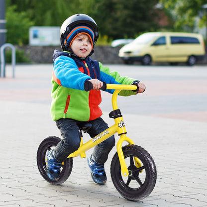 Kids No Pedal Balance Bike with Adjustable Handlebar and Seat-Yellow