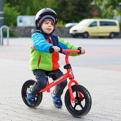 Kids No Pedal Balance Bike with Adjustable Handlebar and Seat-Red