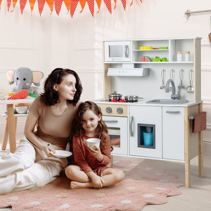 Wooden Pretend Play Kitchen Set for Toddlers-Gray