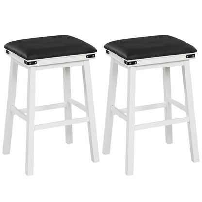Set of 2 24/30 Inch Dining Bar Stool with Acacia Wood Frame-30 inches