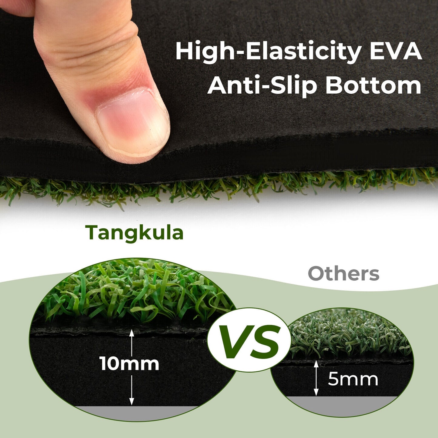 5 x 3 ft Artificial Turf Grass Practice Mat for Indoors and Outdoors-27mm