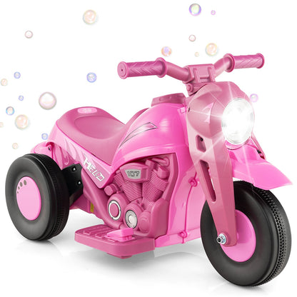 6V Kids Electric Ride on Motorcycle with Bubble Maker and Music-Beige