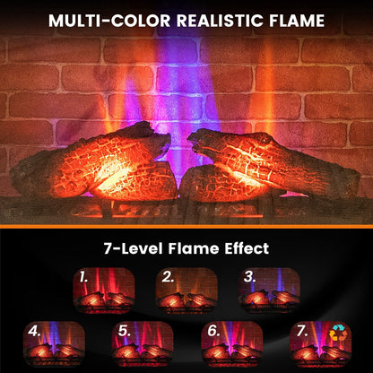 27 Inch Freestanding Fireplace with Remote Control-White