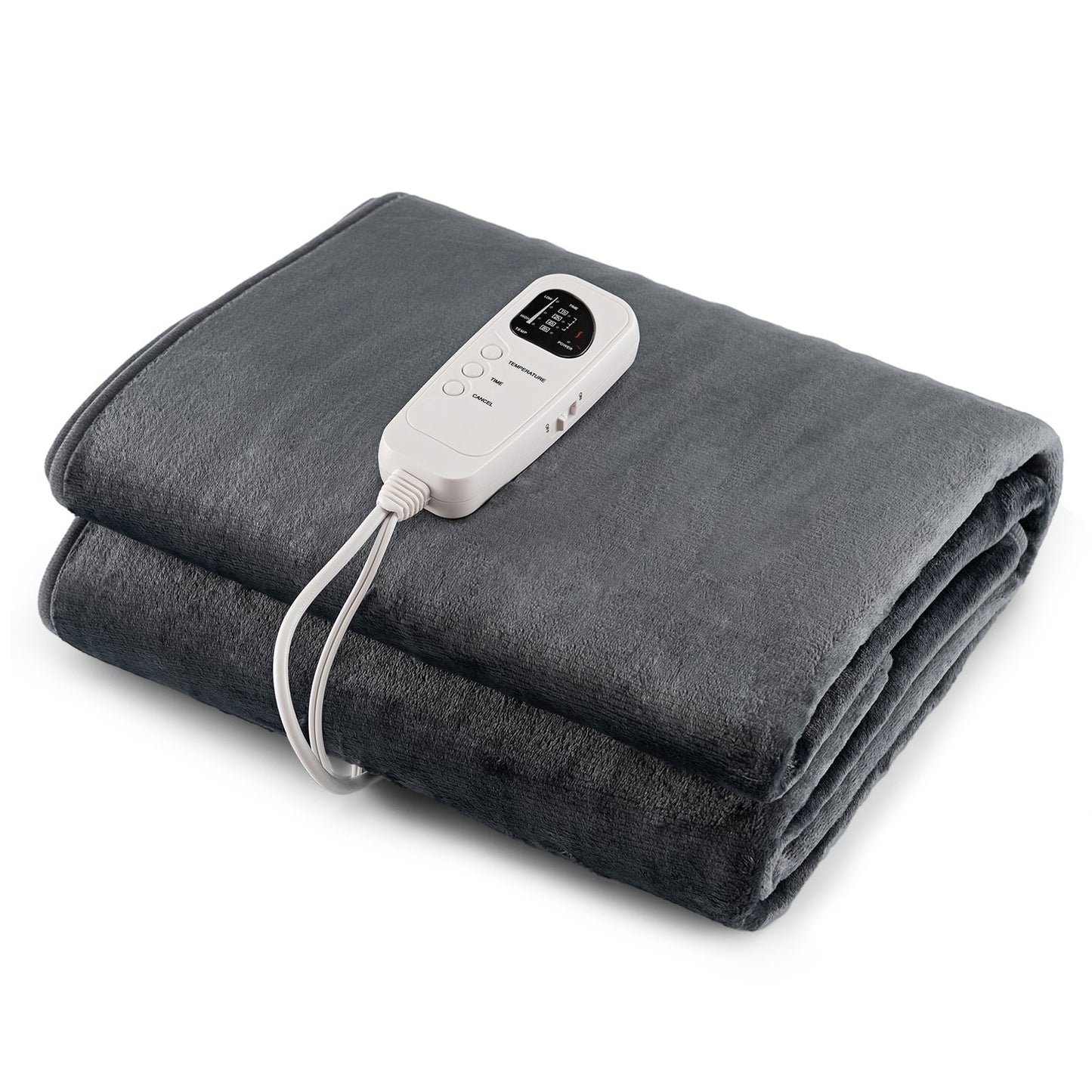 Electric Heated Mattress Pad with 5 Heating Levels and Overheat Protection-Blue
