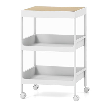 3/4 Tier Utility Rolling Cart with Detachable Tray Top and Locking Wheels-4-Tier
