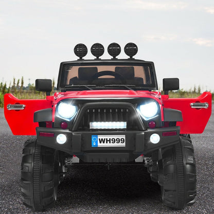 12V Kids Ride On Truck with Remote Control and Double Magnetic Door-Black