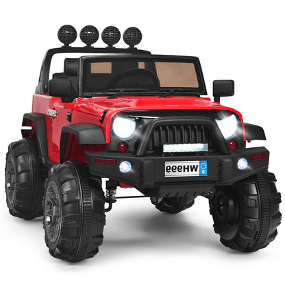 12V Kids Ride On Truck with Remote Control and Double Magnetic Door-Black