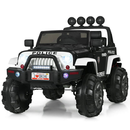 12V Kids Ride On Truck with Remote Control and Double Magnetic Door-Black