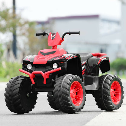 12V Kids Ride on ATV with LED Lights and Treaded Tires and LED lights-Red