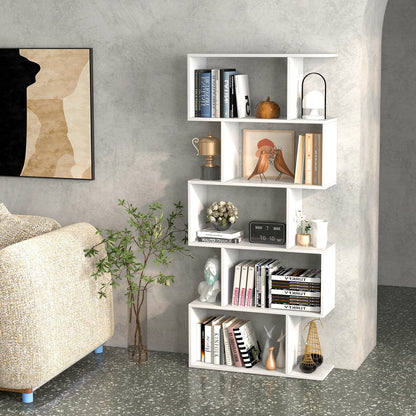 5-Tier Bookshelf with Anti-Toppling Device for Living Room Home Office-Black