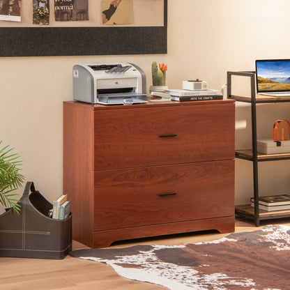 2-Drawer Lateral File Cabinet with Adjustable Bars for Home and Office-Black