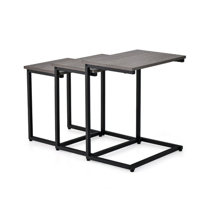 3 Pieces Multifunctional Coffee End Table Set-Brown