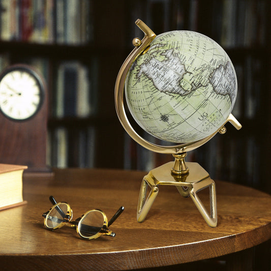 Educational Geographic 5/8/10 Inch World Globe with Triangle Metal Stand-8 inches