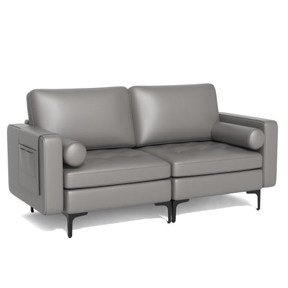 Modular 2-seat/3-Seat/4-Seat L-shaped Sectional Sofa Couch with Reversible Chaise and Socket USB Ports-2-Seat