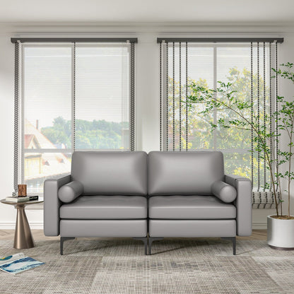 Modular 2-seat/3-Seat/4-Seat L-shaped Sectional Sofa Couch with Reversible Chaise and Socket USB Ports-2-Seat
