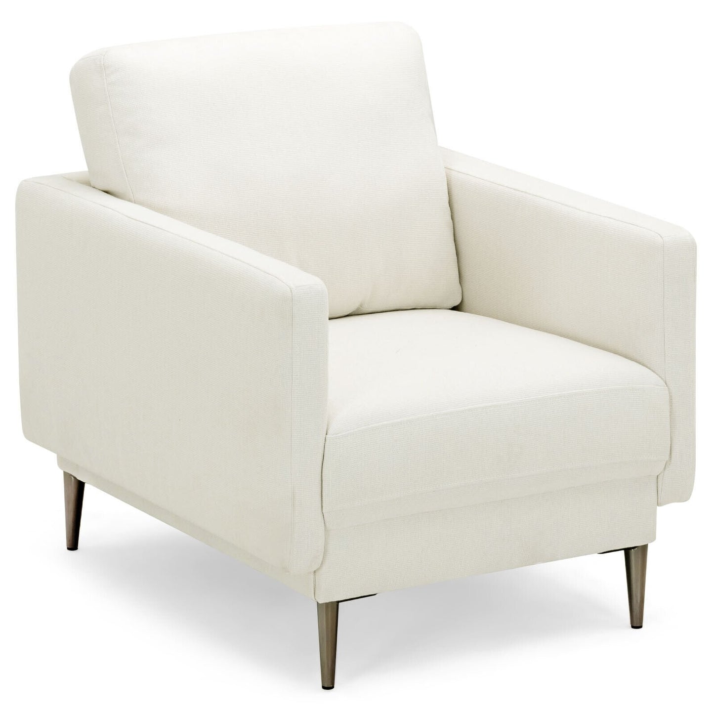 Modern Upholstered Accent Chair with Removable Backrest Cushion-Gray