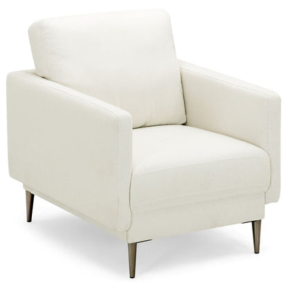 Modern Upholstered Accent Chair with Removable Backrest Cushion-Gray
