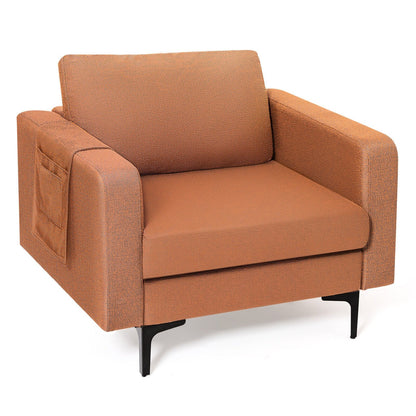 1/2/3/4-Seat Convertible Sectional Sofa with Reversible Ottoman-1-Seat