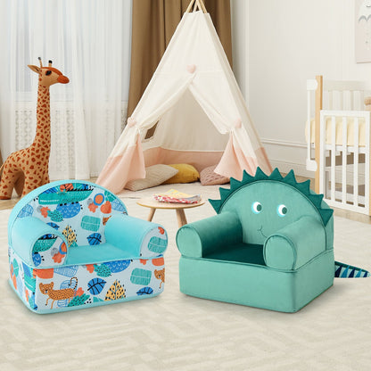 Original Kids Sofa with Armrest and Thick Cushion-Blue