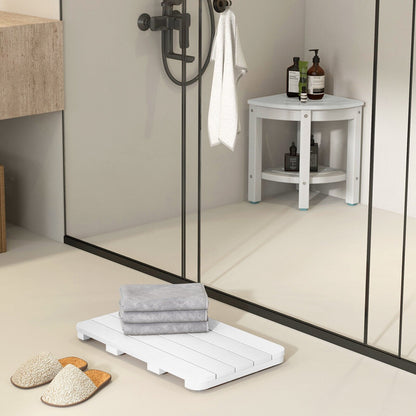 Waterproof HIPS Spa Shower Mat for Bathroom with Non Slip Foot Pads-Brown