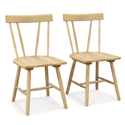 Windsor Style Armless Chairs with Solid Rubber Wood Frame-Black