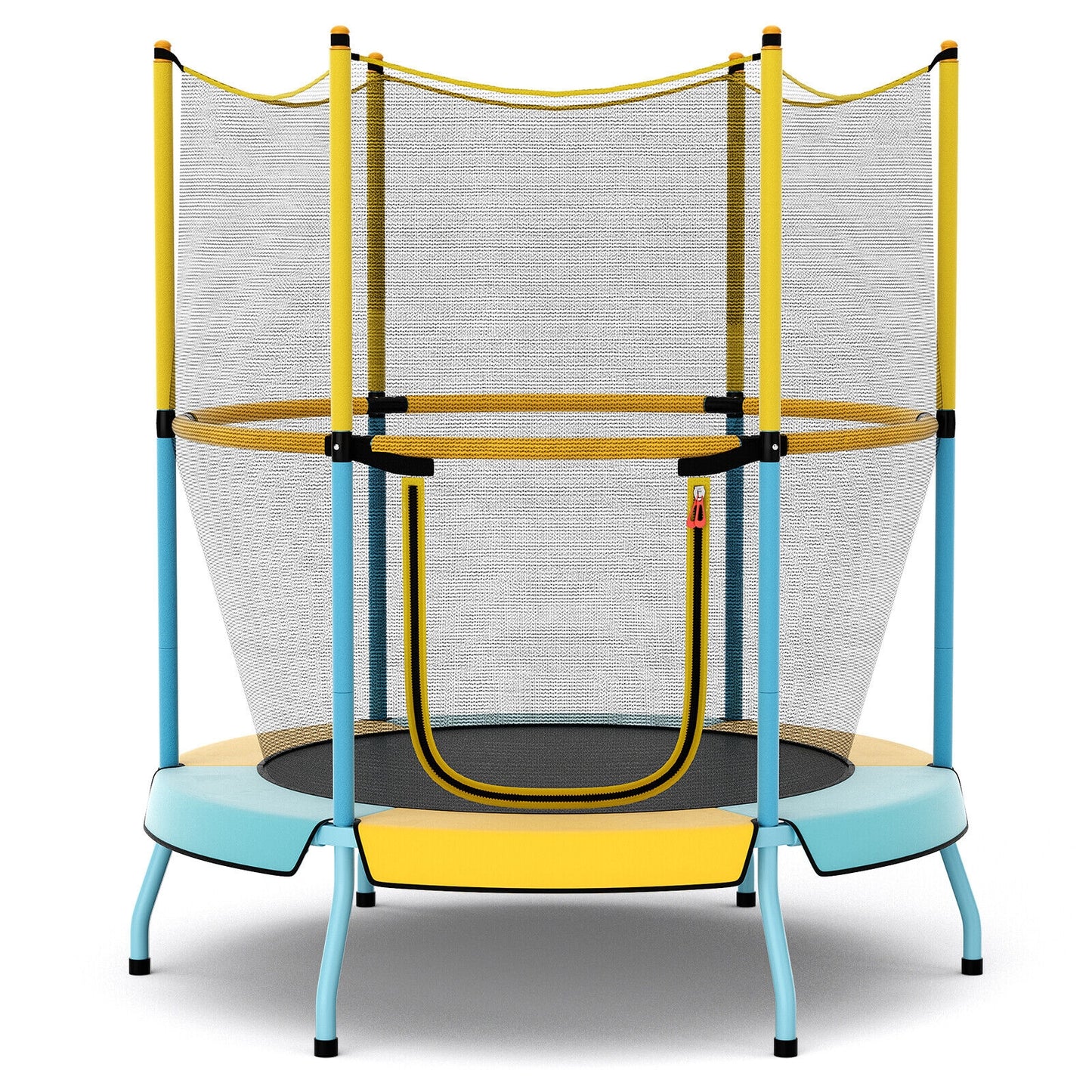 48 Inch Toddler Trampoline with Safety Enclosure Net-Yellow
