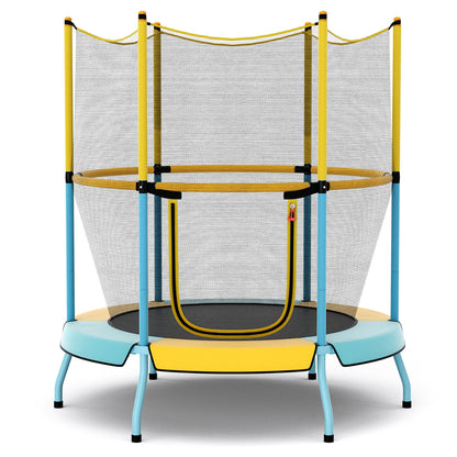 48 Inch Toddler Trampoline with Safety Enclosure Net-Yellow