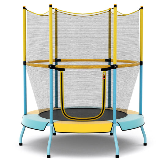 48 Inch Toddler Trampoline with Safety Enclosure Net-Yellow